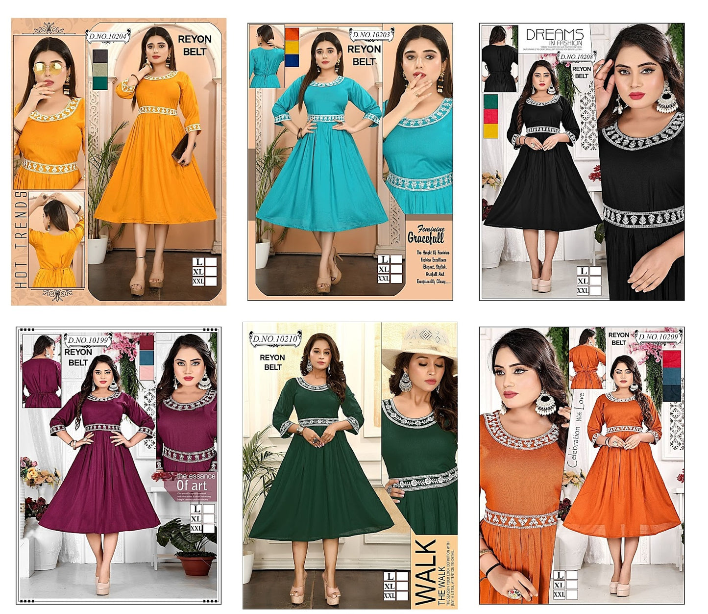 Three Fouth Sleeves Mmc Reyon Anarkali Kurtis Wholesaler
