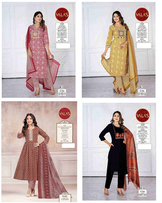 Tradition Butta Print Valas Cotton Readymade Pant Style Suits Wholesale