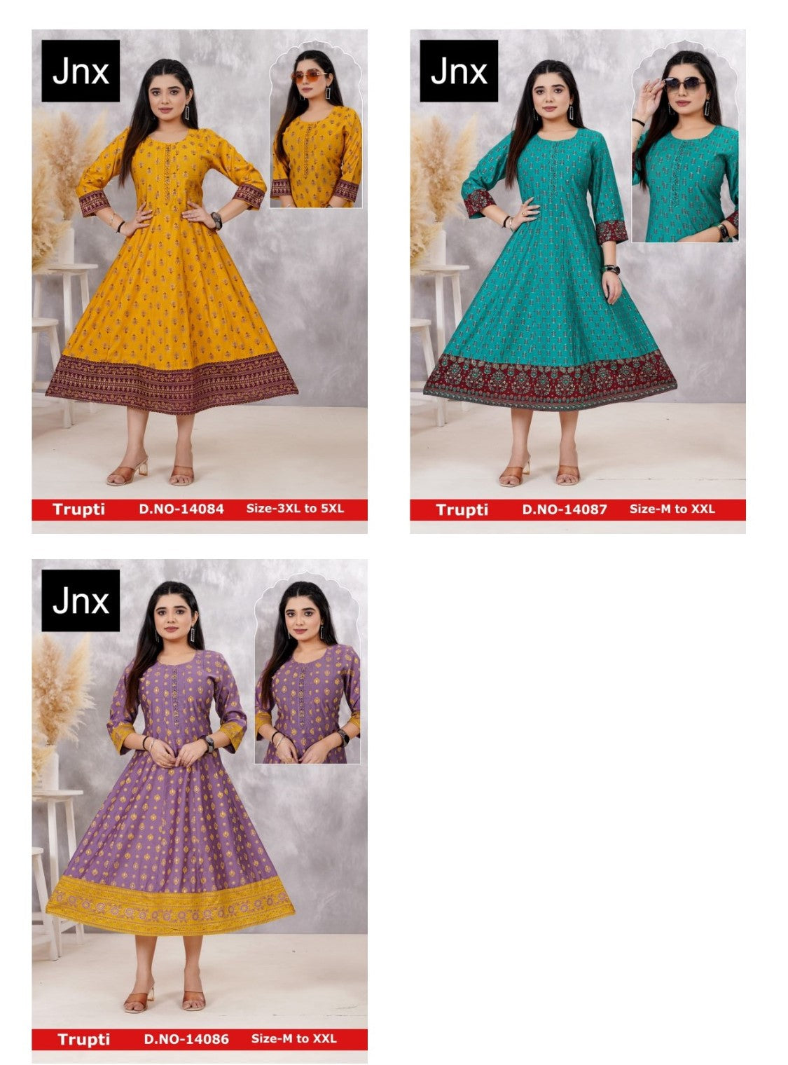 Trupti 111125 Jnx Anarkali Kurtis Exporter India