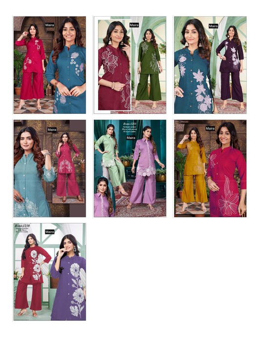 Two Colours Maira Vetican Silk Co Ord Set Exporter