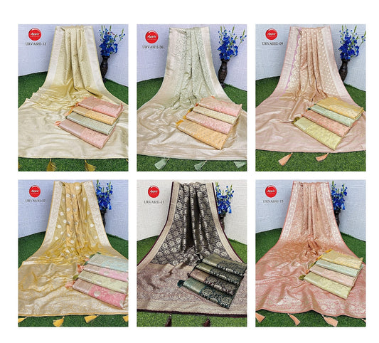 Urvashi Apple Satin Sarees Exporter Ahmedabad