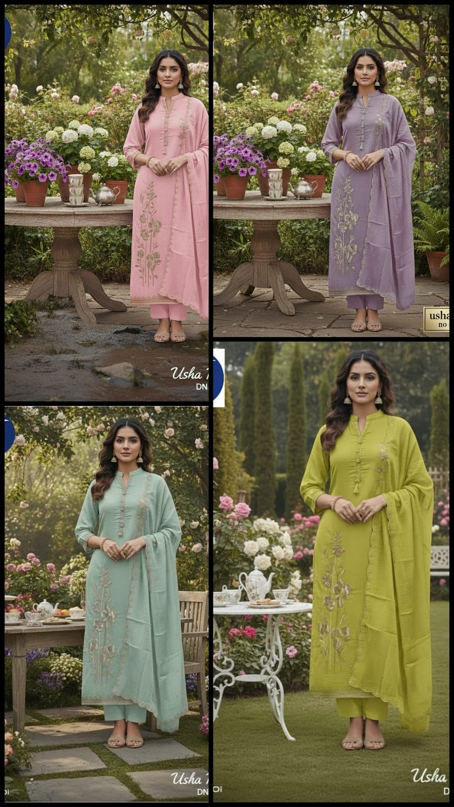 Usha Vitara Chanderi Readymade Pant Style Suits Wholesale Rate