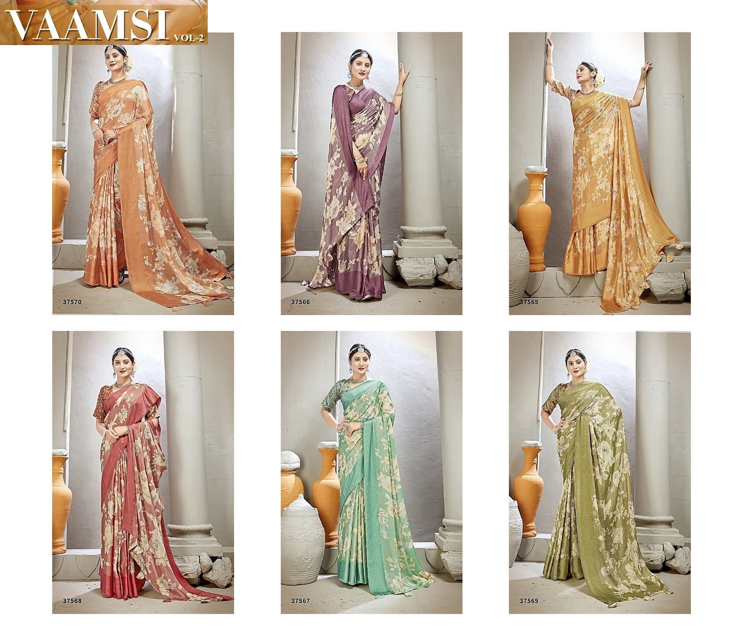 Vaamsi 2 Vallabhi Prints Brasso Sarees Wholesale Rate