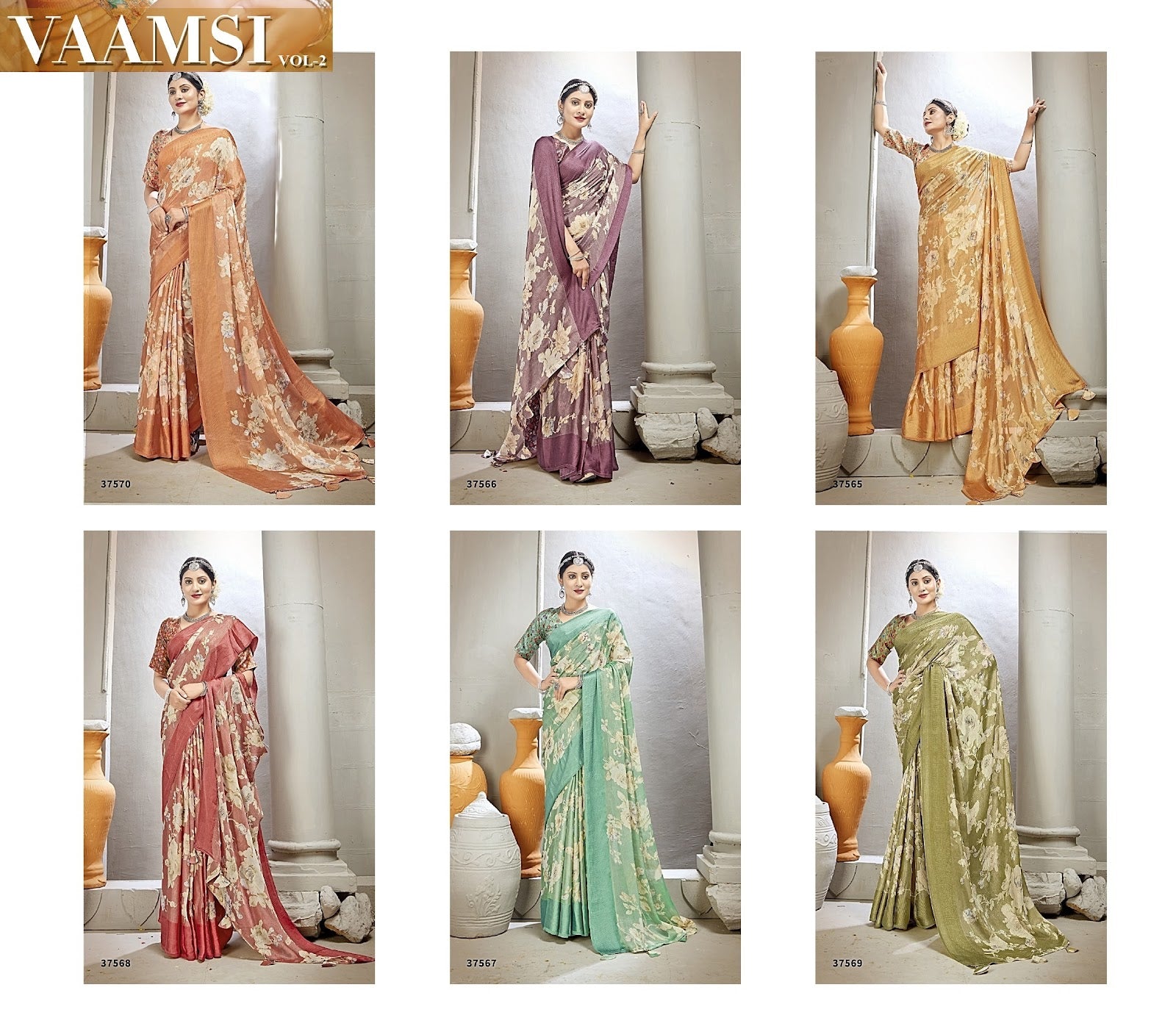 Vaamsi 2 Vallabhi Prints Brasso Sarees Wholesale Rate