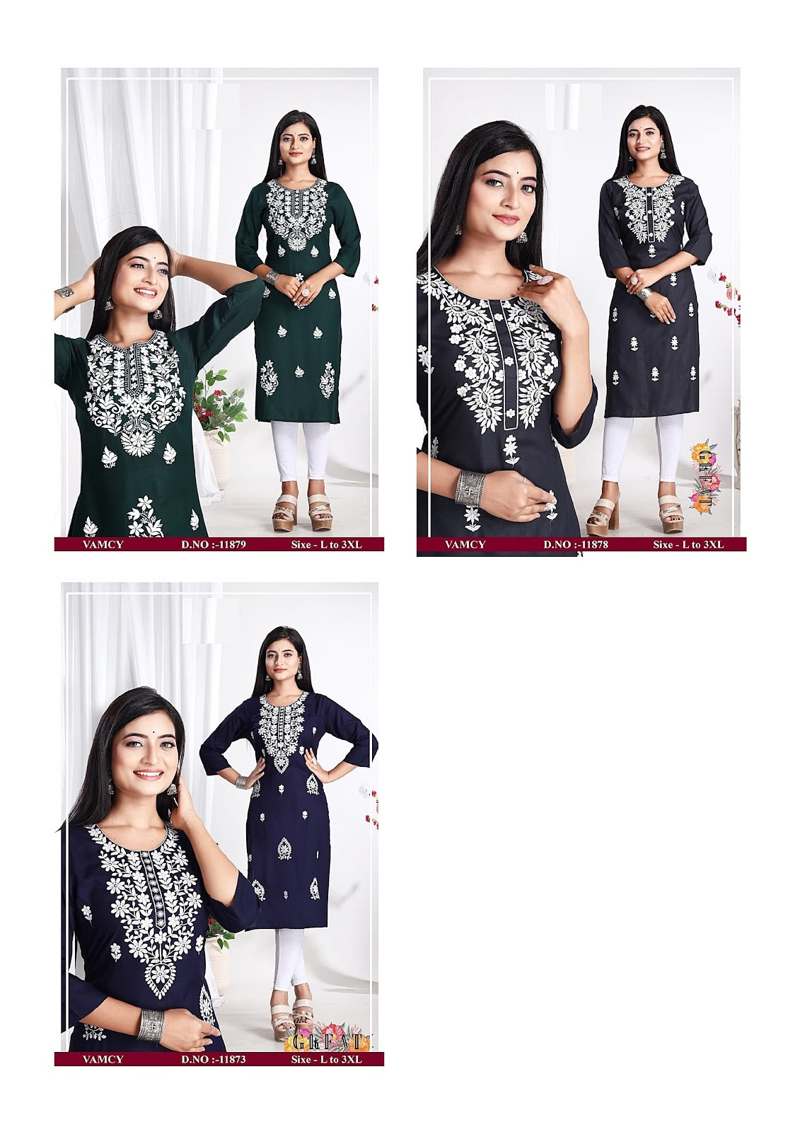 Vamcy Jnx Rayon Knee Length Kurtis Wholesale Price