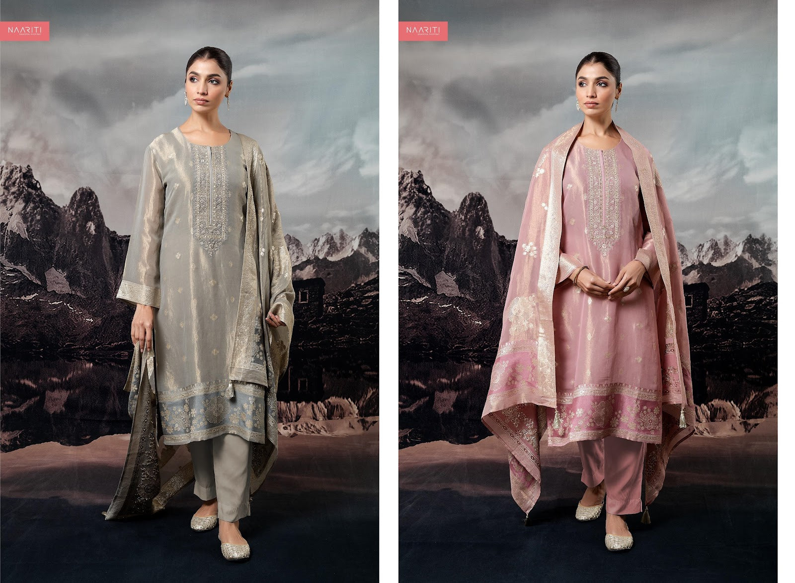 Vaniq Naariti Tissue Silk Pant Style Suits Manufacturer