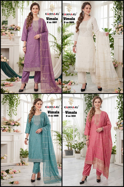 Vimala Kamna4U Vertican Readymade Pant Style Suits Wholesale