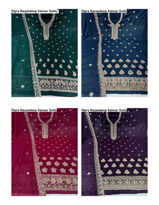 Vipra Nayandeep Georgette Salwar Suits Supplier Gujarat