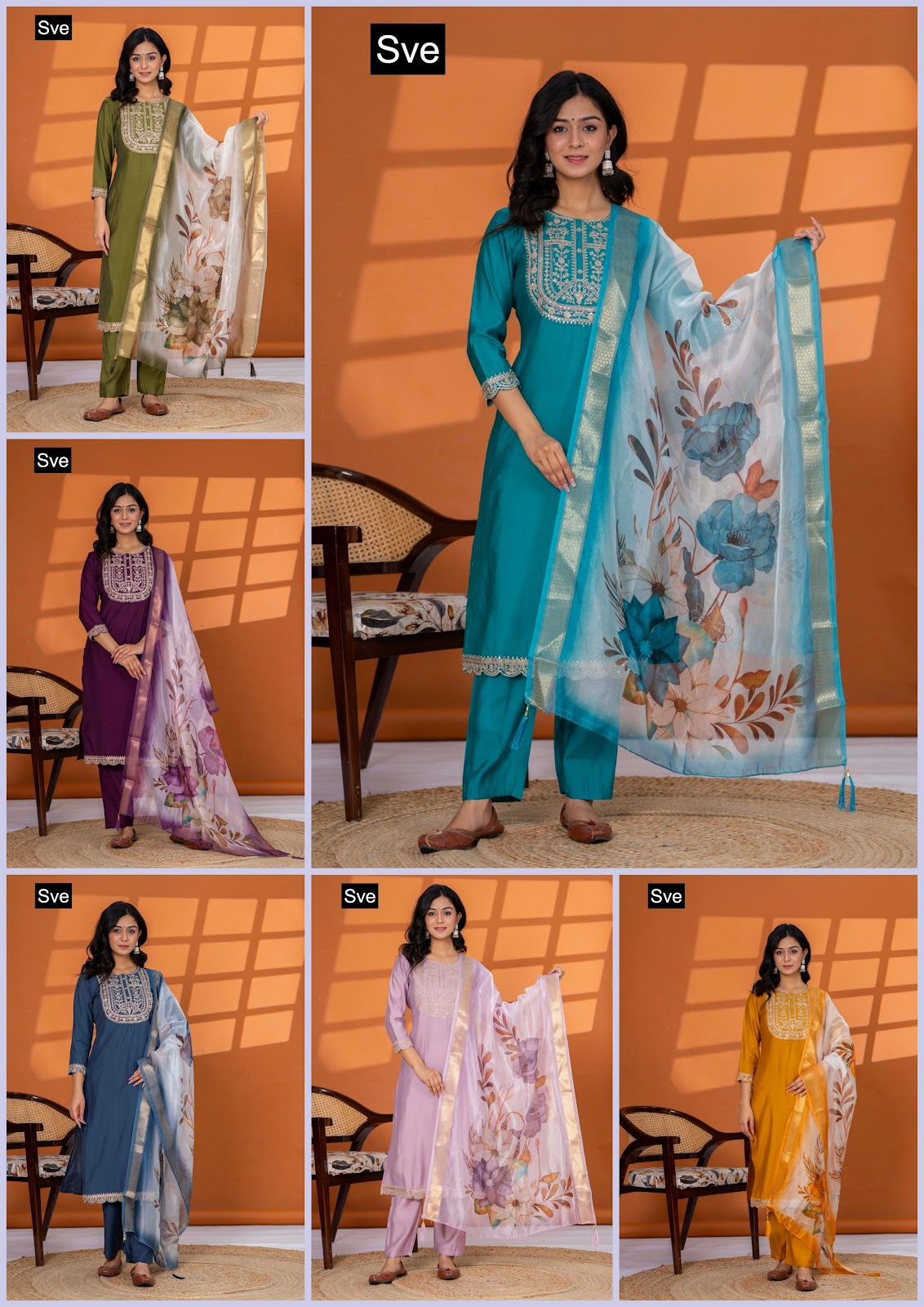 Viyara Sve Roman Silk Readymade Pant Style Suits Manufacturer Ahmedabad