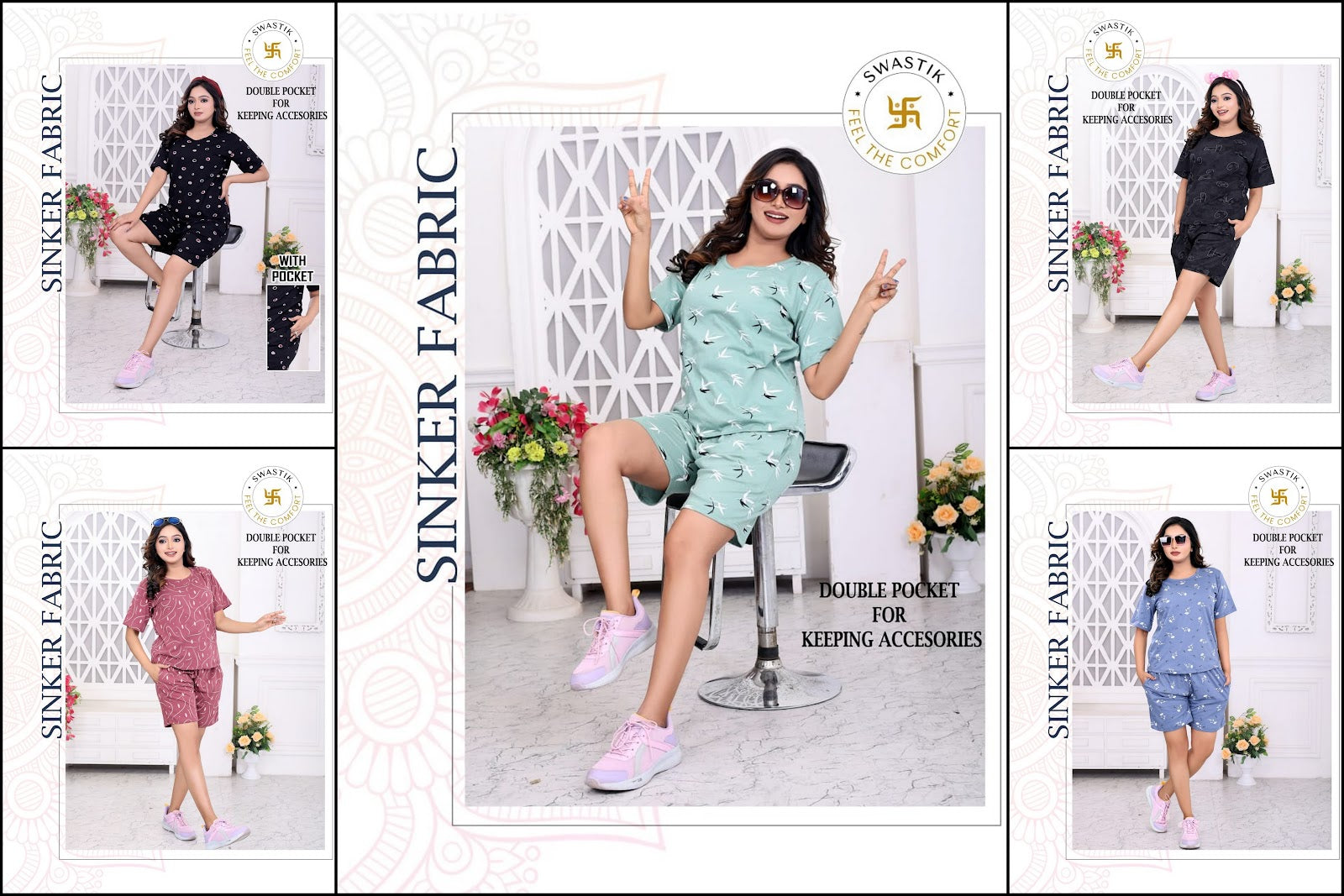 Vol 0004 D Swastik Sinker Shorts Night Suits Supplier Ahmedabad
