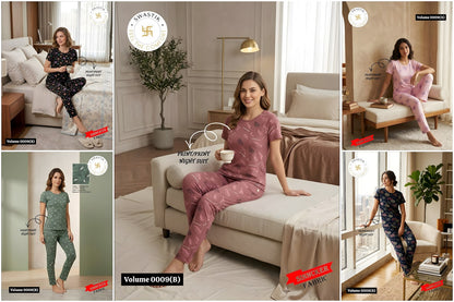 Vol 0009 B Swastik Sinker Pyjama Night Suits Exporter