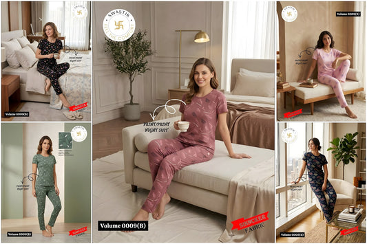 Vol 0009 B Swastik Sinker Pyjama Night Suits Exporter