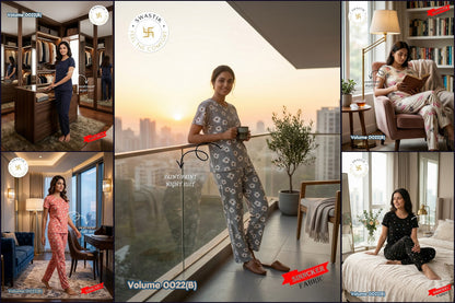 Vol 0022 B Swastik Sinker Pyjama Night Suits Wholesaler Gujarat