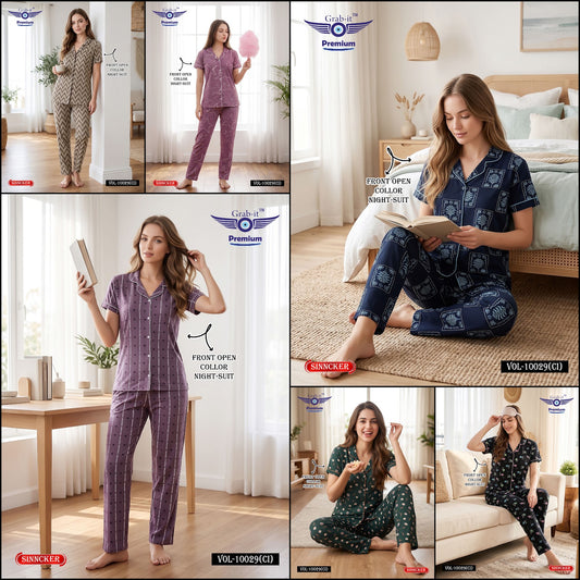 Vol 10029 Ci Grab It Sincker Collar Night Suits Manufacturer Ahmedabad