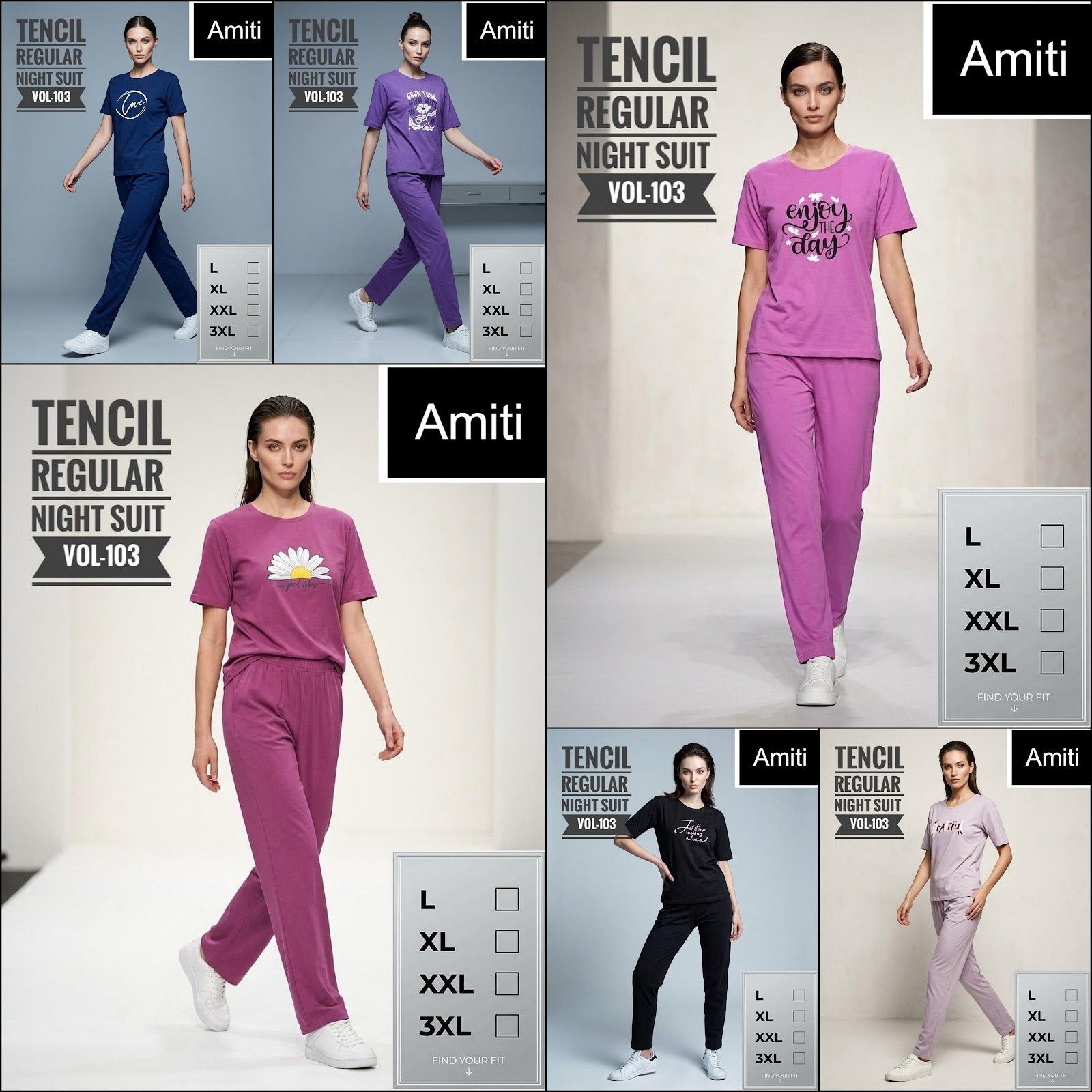 Vol 103 Amiti Tencil Pyjama Night Suits Wholesale Price