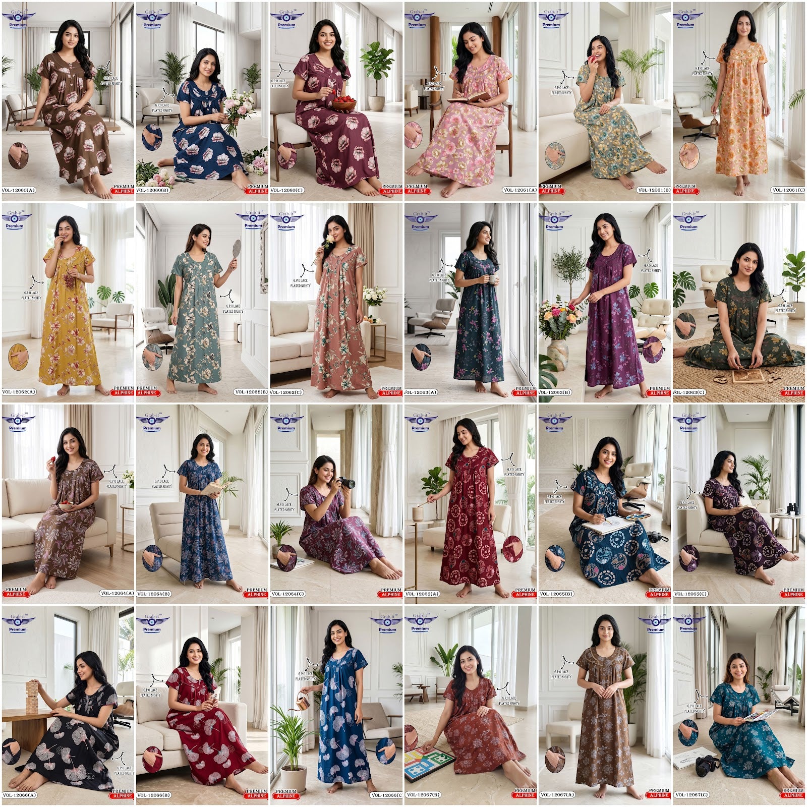 Vol 12060-12067 Alpine Grab It Gpo Night Gowns Manufacturer Gujarat
