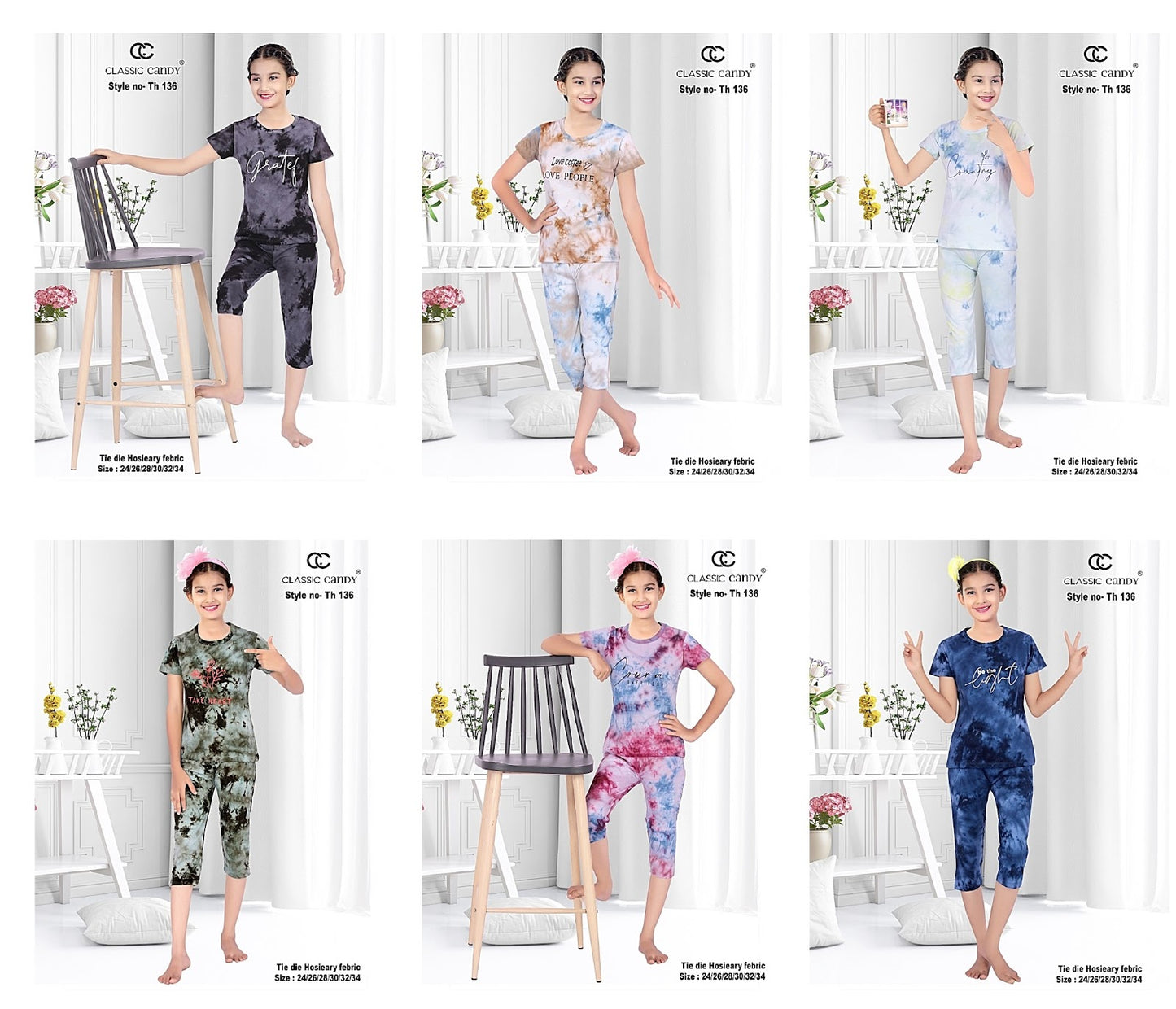 Vol 136 Classic Candy Hosiery Girls Capri Night Suits Supplier Ahmedabad