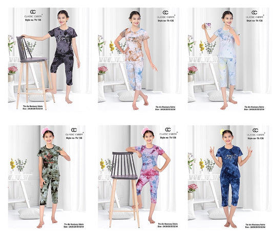 Vol 136 Classic Candy Hosiery Girls Capri Night Suits Supplier Ahmedabad