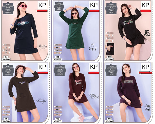 Vol 1566 Kp Cotton Women Long Tshirt Manufacturer Ahmedabad