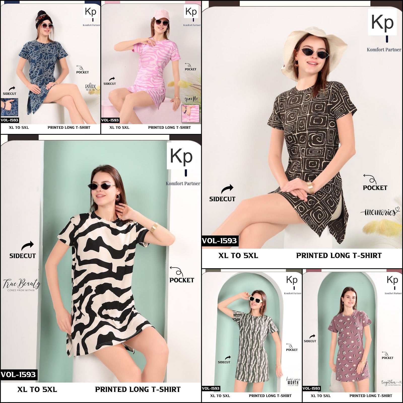 Vol 1593 Kp Cotton Women Long Tshirt Wholesale Price