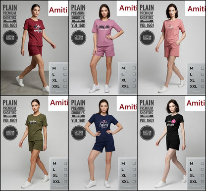 Vol 1601 Plain Amiti Hosiery Shorts Night Suits Wholesale Price