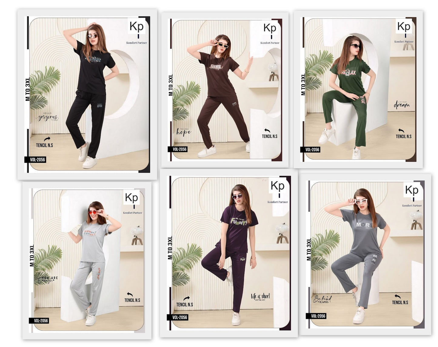 Vol 2056 Kp Tencil Pyjama Night Suits Wholesale