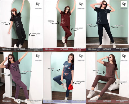 Vol 2066 Cargo Kp Cotton Biowashed Pyjama Night Suits Exporter Gujarat