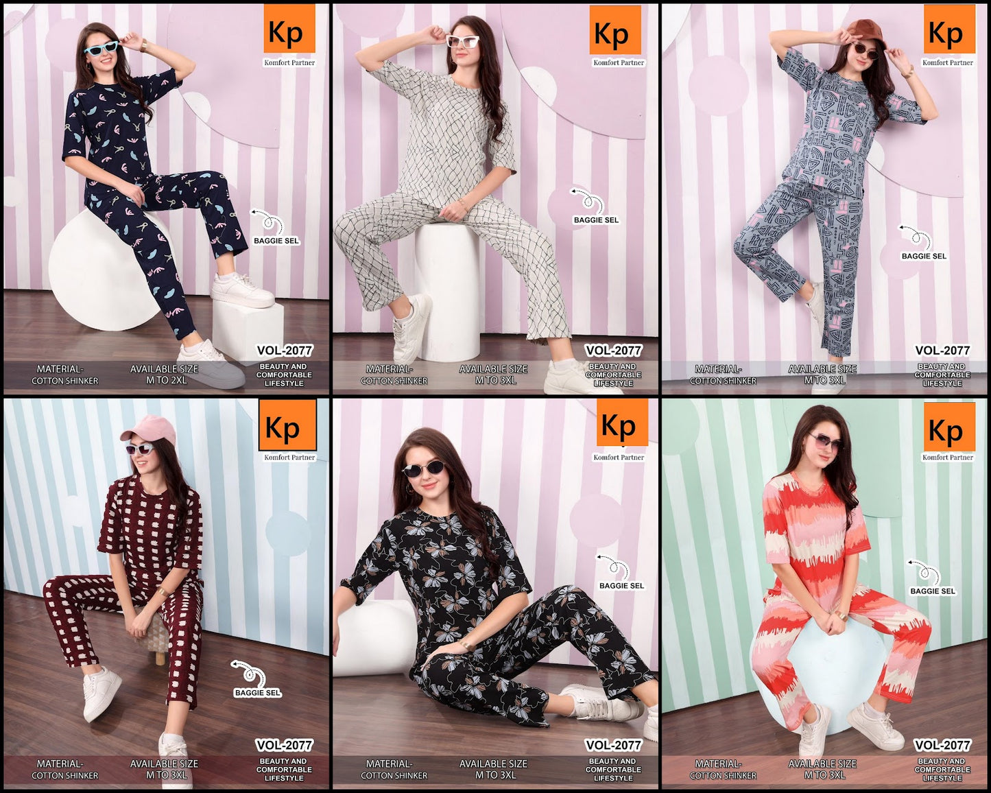 Vol 2077 Kp Cotton Pyjama Night Suits Wholesaler Gujarat