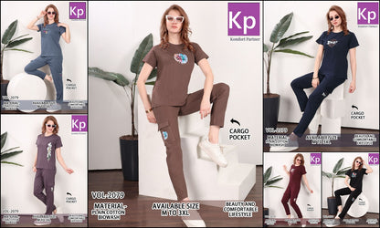 Vol 2079 Cargo Kp Cotton Biowashed Pyjama Night Suits Manufacturer Gujarat