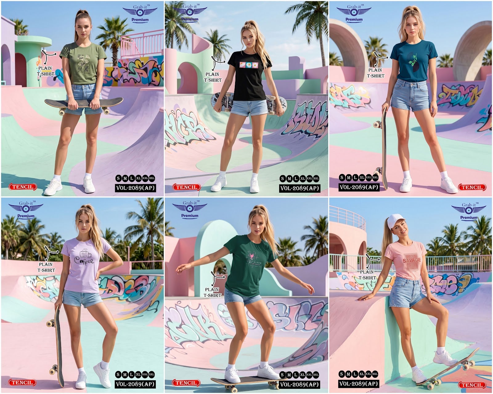 Vol 2089 Ap Regular Grab It Tencil Women Tshirt Wholesaler Gujarat