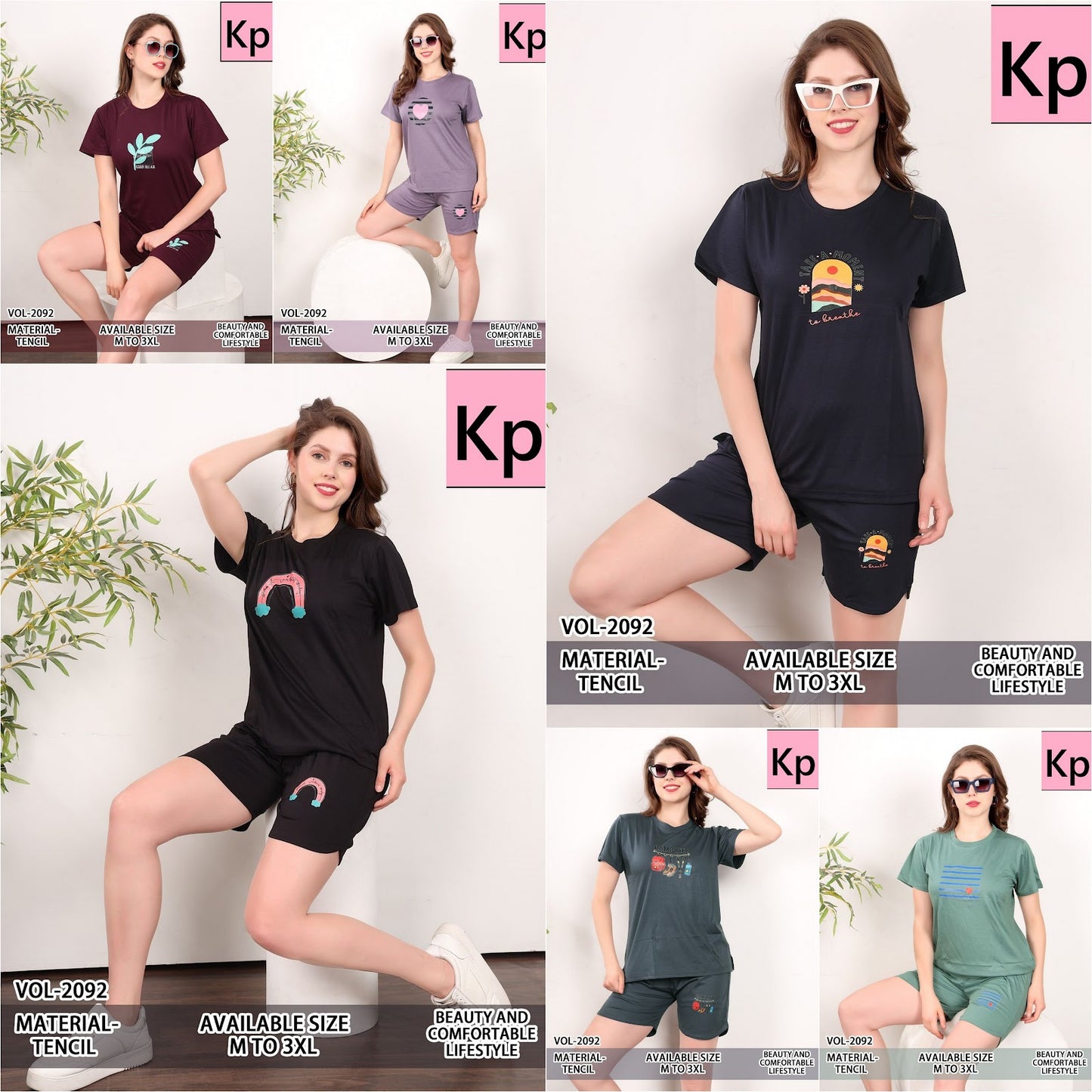 Vol 2092 Kp Tencil Shorts Night Suits Manufacturer
