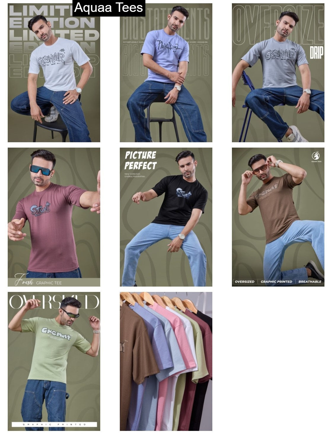 Vol 230 Aquaa Tees Cotton Looper Mens Tshirts Wholesaler Gujarat