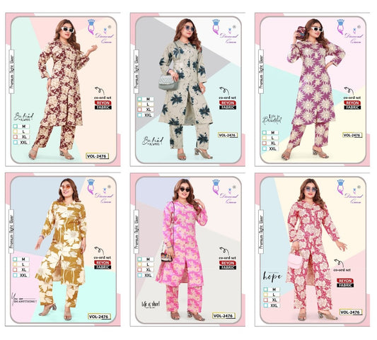 Vol 2476 Diamond Queen Reyon Co Ord Set Manufacturer