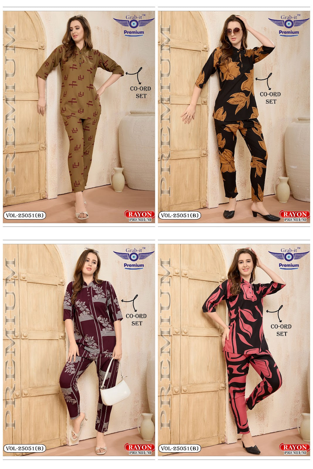 Vol 25051 B Grab It Rayon Co Ord Set Exporter Gujarat