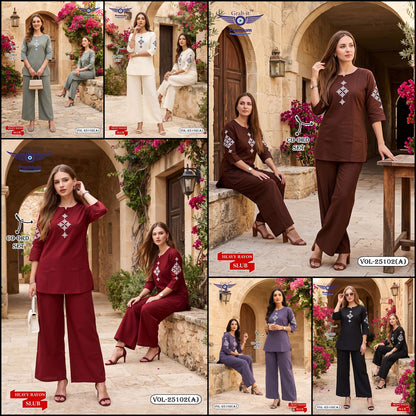 Vol 25102 A Grab It Rayon Slub Co Ord Set Exporter