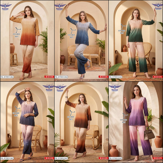 Vol 27001 A Grab It Rayon Co Ord Set Wholesaler Ahmedabad