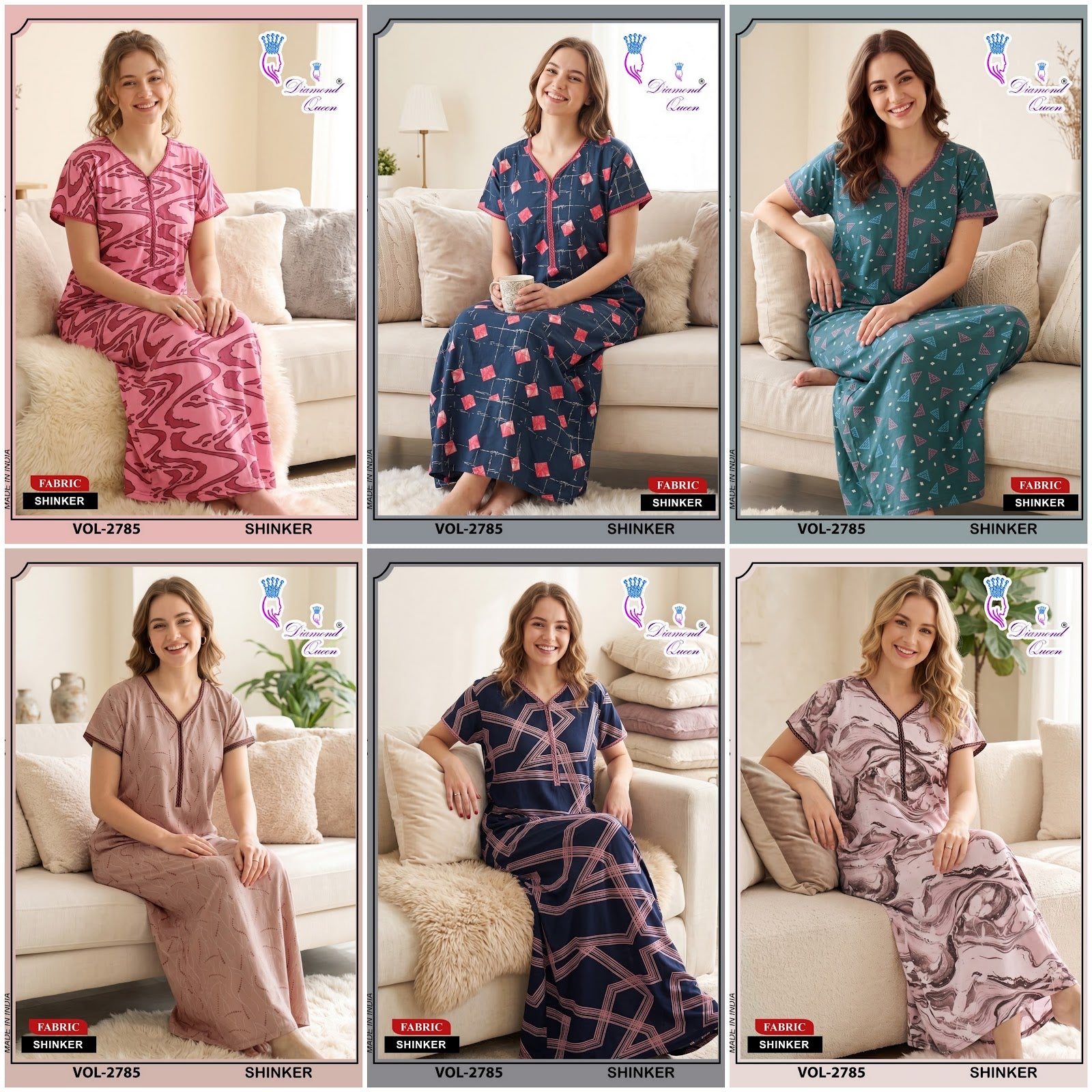 Vol 2785 Diamond Queen Sinker Night Gowns Wholesale Price