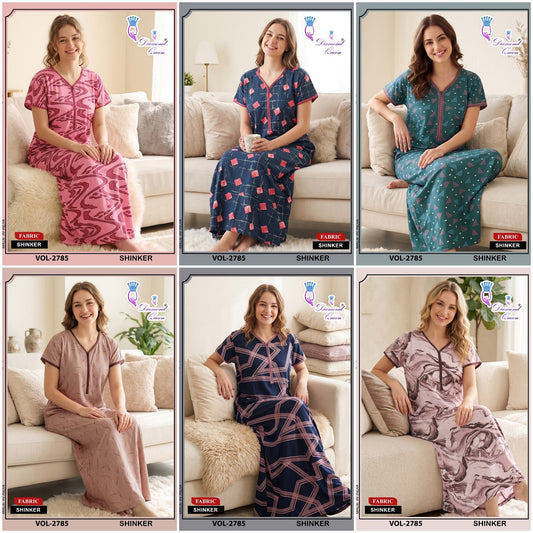 Vol 2785 Diamond Queen Sinker Night Gowns Wholesale Price