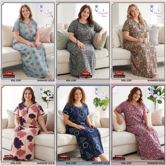 Vol 2787 Diamond Queen Sinker Night Gowns Exporter India