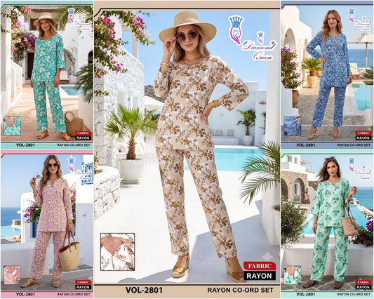 Vol 2801 Diamond Queen Rayon Co Ord Set Wholesale
