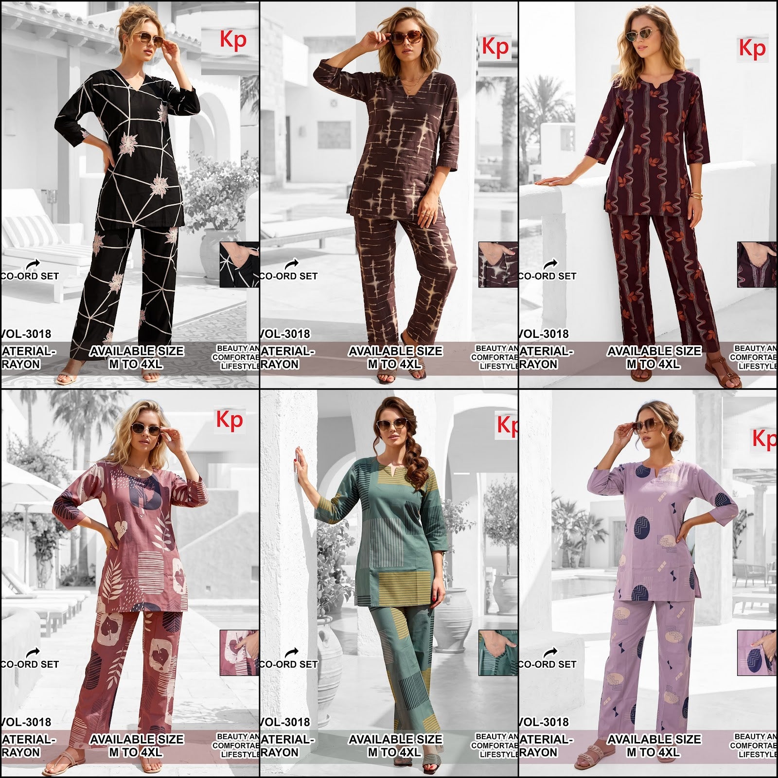 Vol 3018 Print To Print Kp Rayon Co Ord Set Exporter Ahmedabad