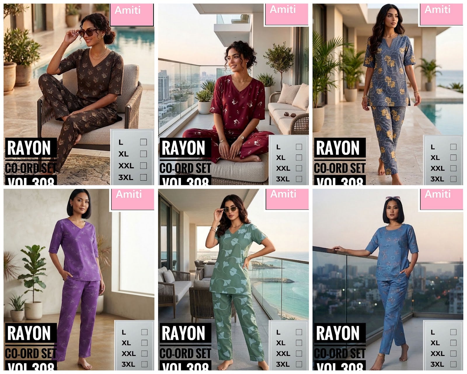 Vol 308 Twf Amiti Rayon Co Ord Set Manufacturer Gujarat