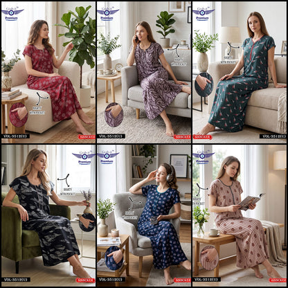 Vol 3512 U Grab It Sincker Night Gowns Supplier Ahmedabad