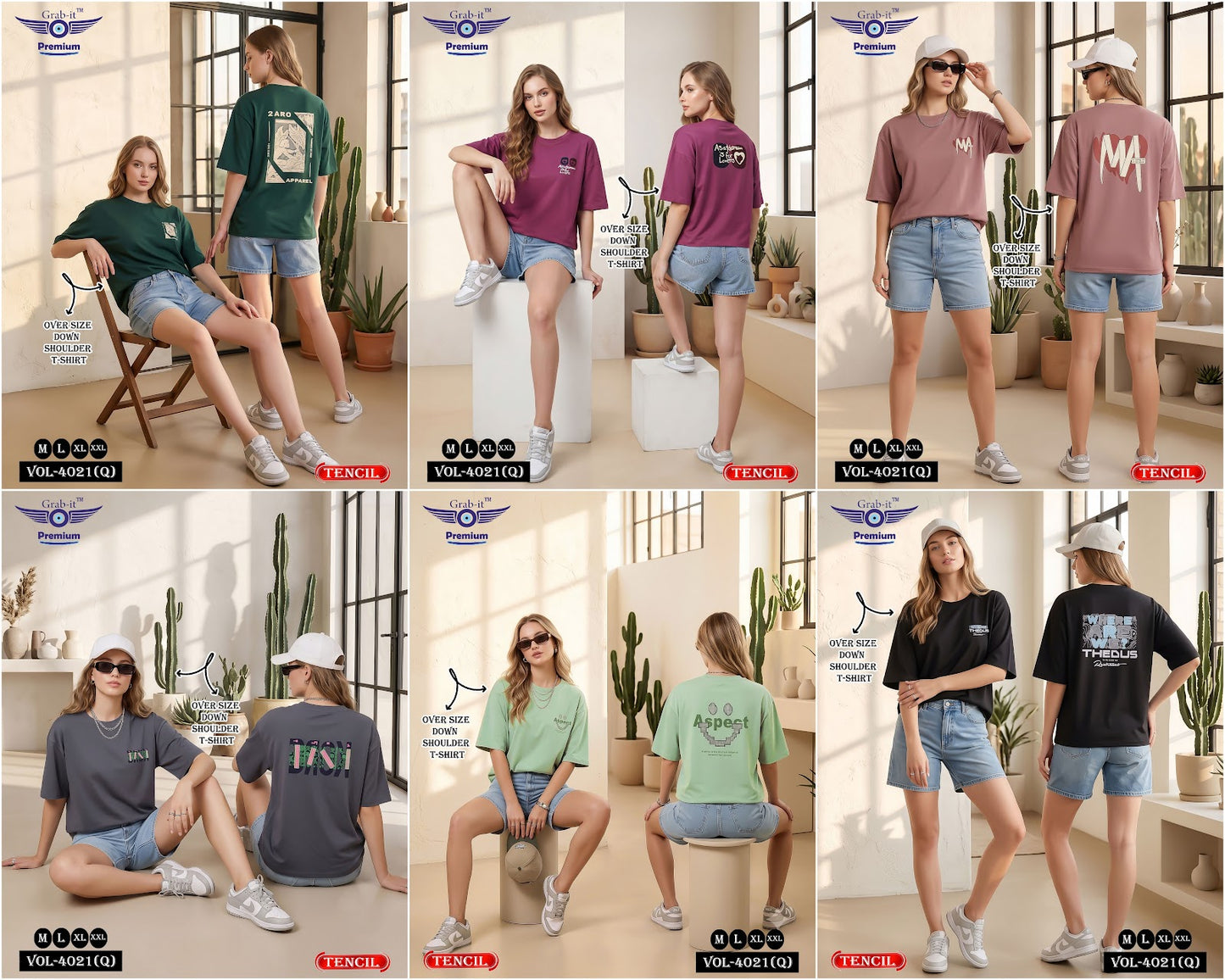 Vol 4021 Q Grab It Tencil Women Oversized Tshirt Manufacturer