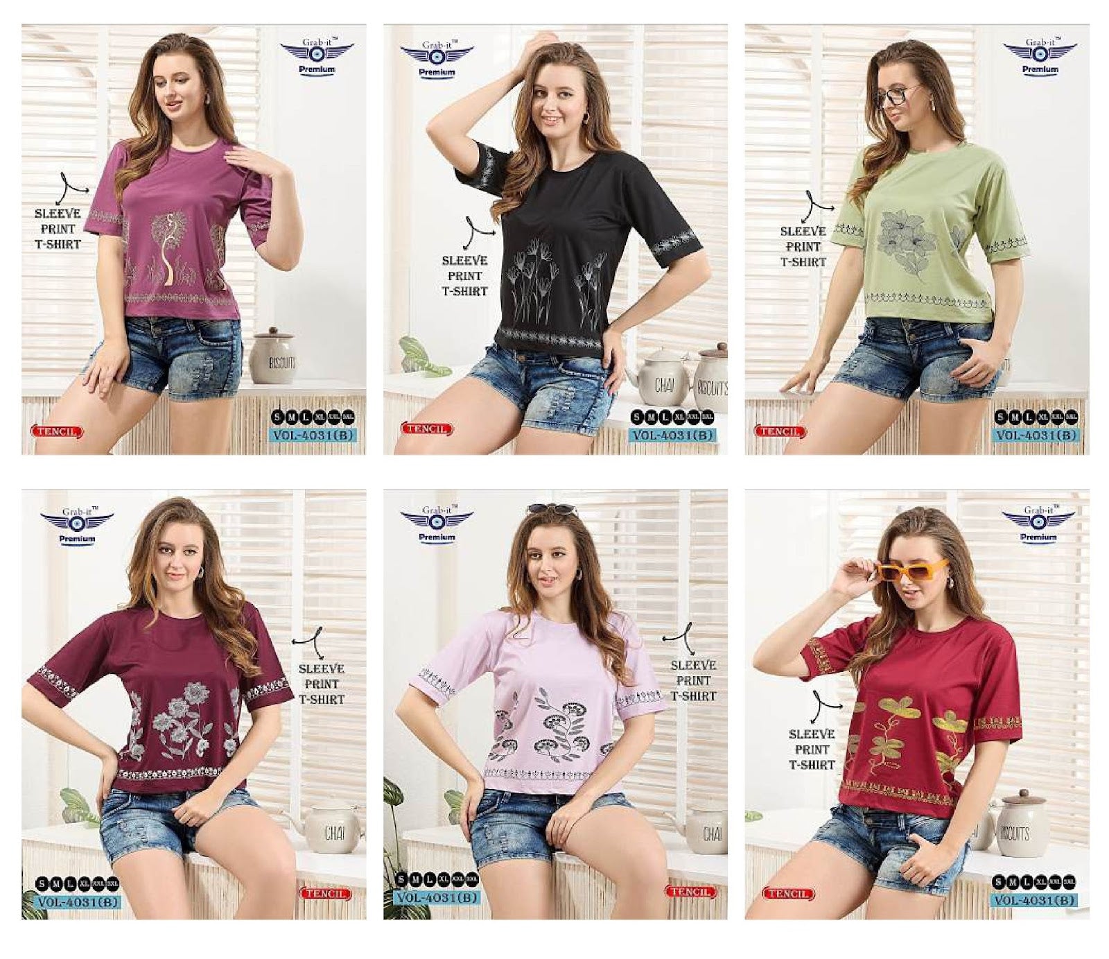 Vol 4031 B Grab It Tencil Women Tshirt Wholesale Price