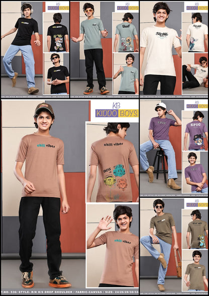 Vol 536 Kiddo Canvas Boys Tshirt Exporter Ahmedabad