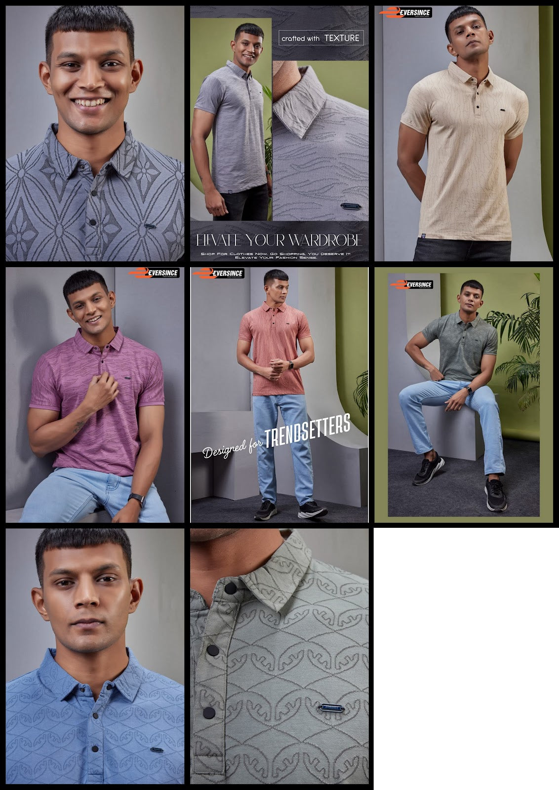 Vol 5900 Eversince Jacquard Knit Mens Tshirts Manufacturer