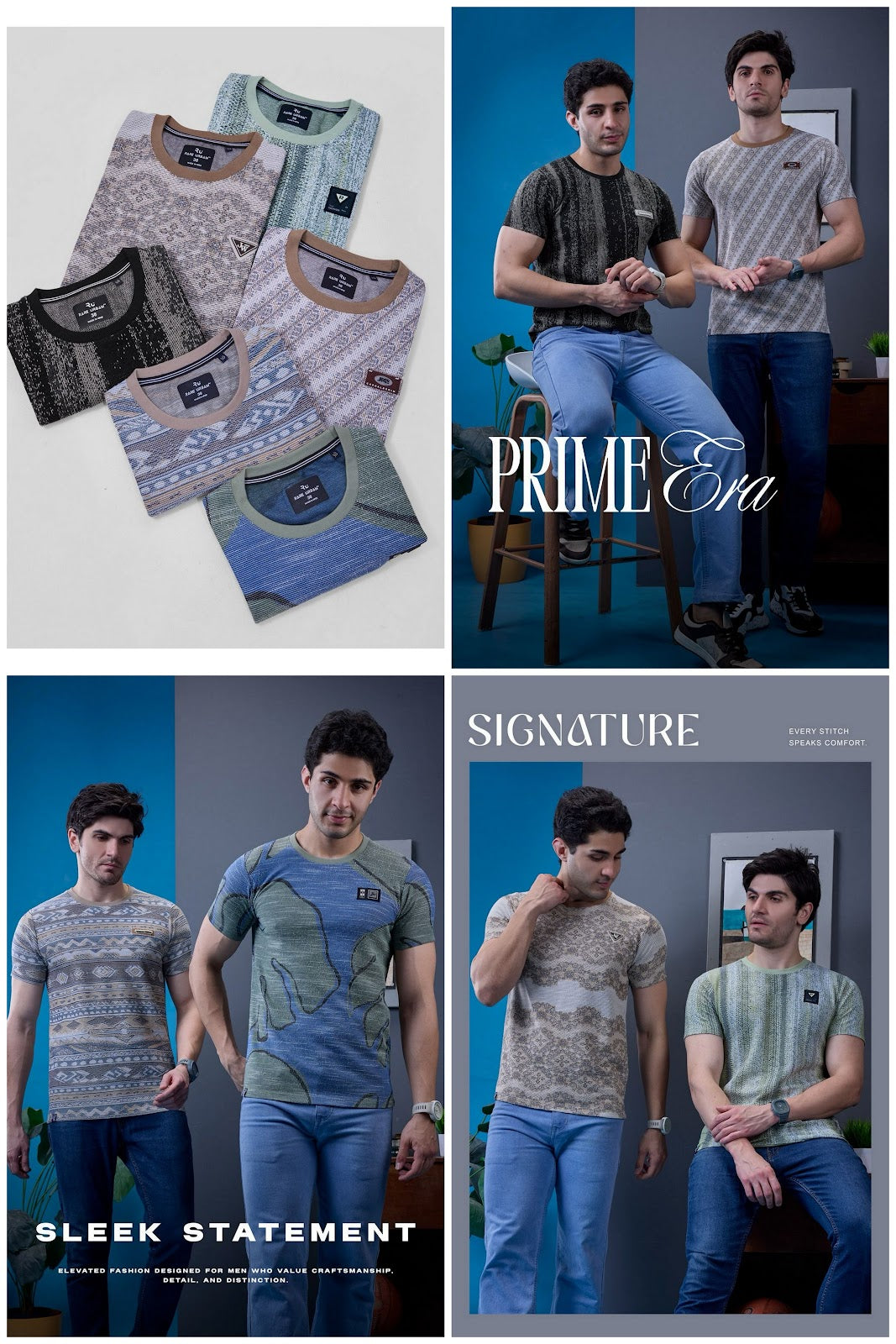 Vol 6090 Rare Urban Jacquard Knit Mens Tshirts Supplier