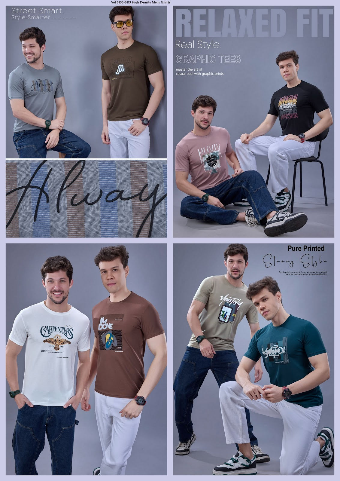 Vol 6106-6113 High Density Imported Mens Tshirts Exporter India