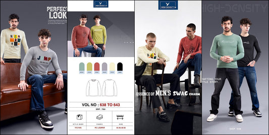 Vol 638 To 643 Big Size High Density Looper Mens Tshirts Exporter